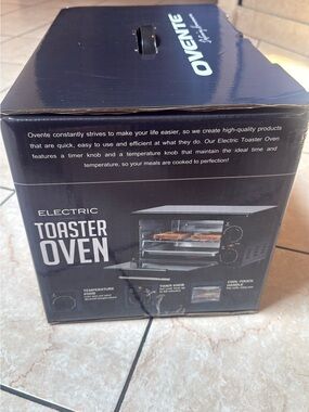 Black Electric Toaster Oven - Portable Countertop Oven